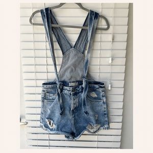 ZARA Vintage collection jean short overalls